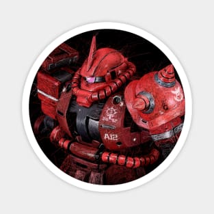 Gundam Zaku II scribble artwork Magnet